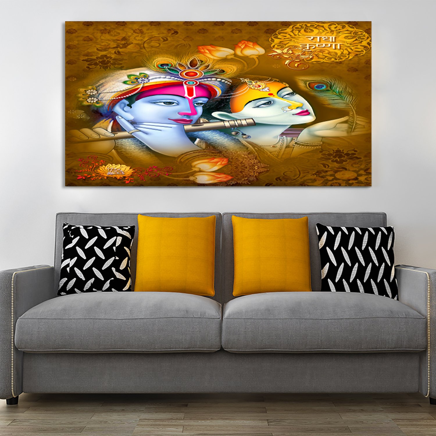 Classic Radha Krishna Premium Canvas Wall Painting decorative masterpiece for home decor